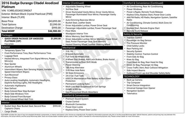 Used 2016 Dodge Durango Citadel image 29