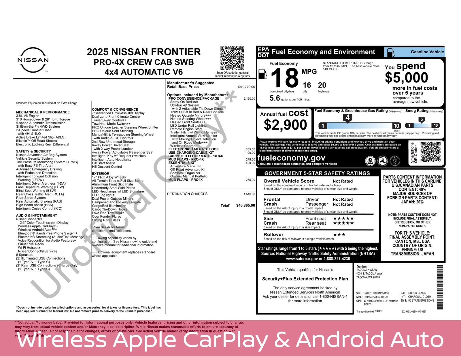 Used 2025 Nissan Frontier PRO-4X w/ Pro Convenience Package image 8