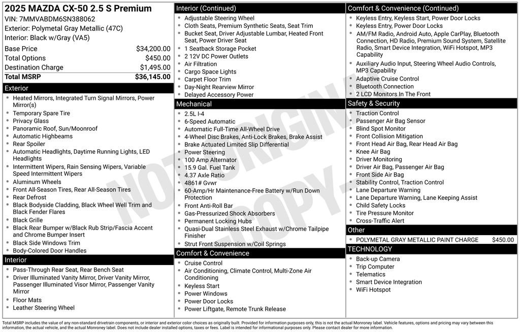Used 2025 MAZDA CX-50 AWD 2.5 S w/ Premium Package image 24