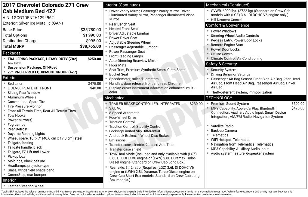Certified 2017 Chevrolet Colorado Z71 AWD/4WD image 42