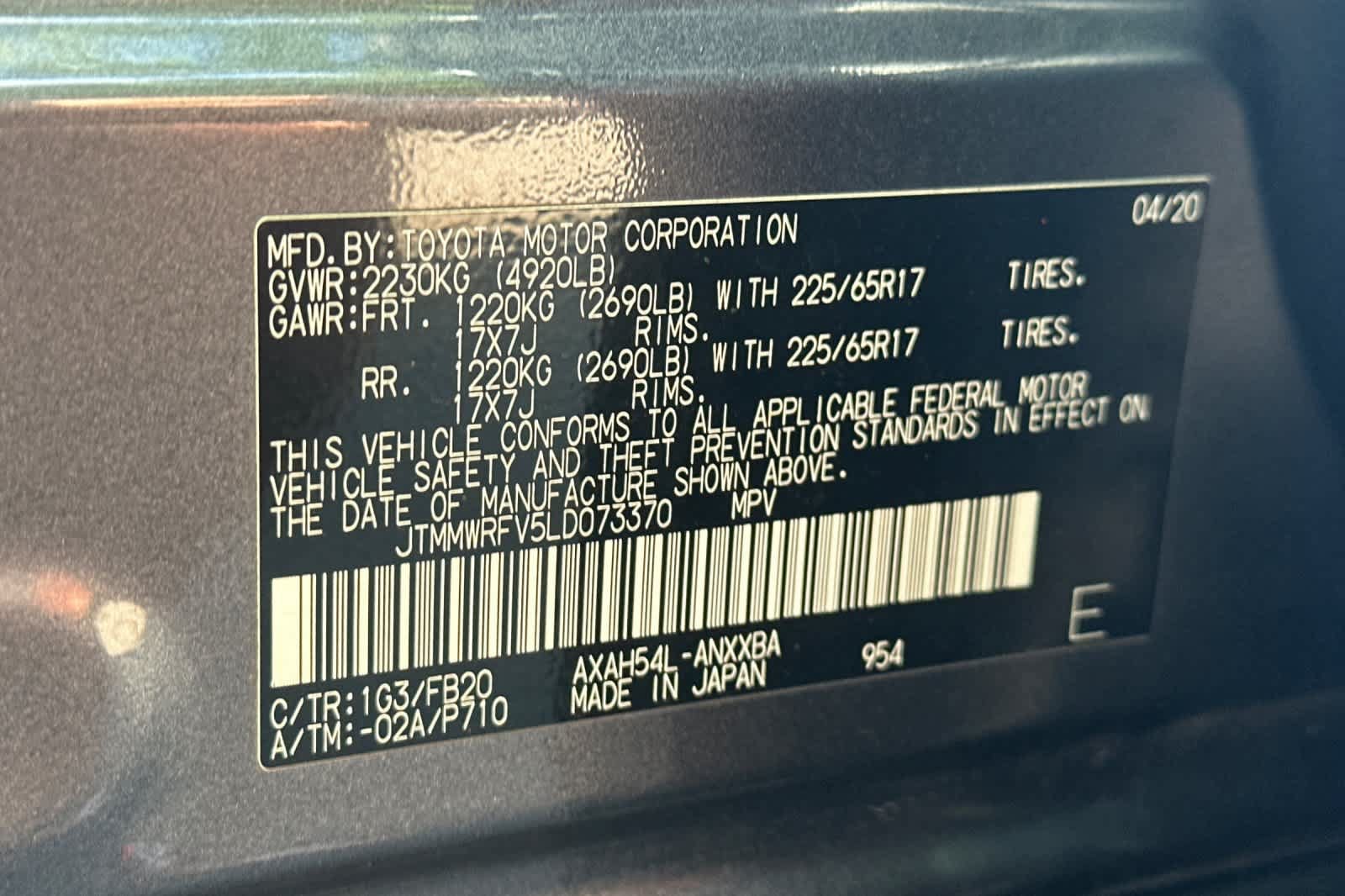Used 2020 Toyota RAV4 LE w/ All Weather Liner Package AWD/4WD image 27