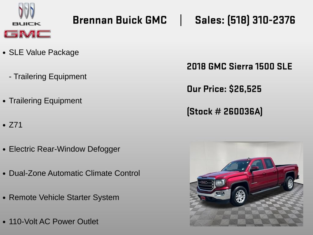 Certified 2018 GMC Sierra 1500 SLE w/ SLE Value Package AWD/4WD image 12