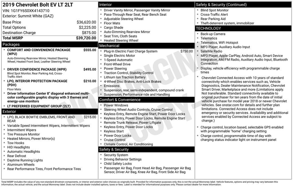 Used 2019 Chevrolet Bolt LT image 35