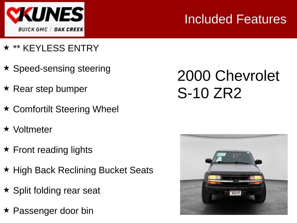 Used 2000 Chevrolet S10 Pickup 4x4 Extended Cab w/ Preferred Equipment Group image 2