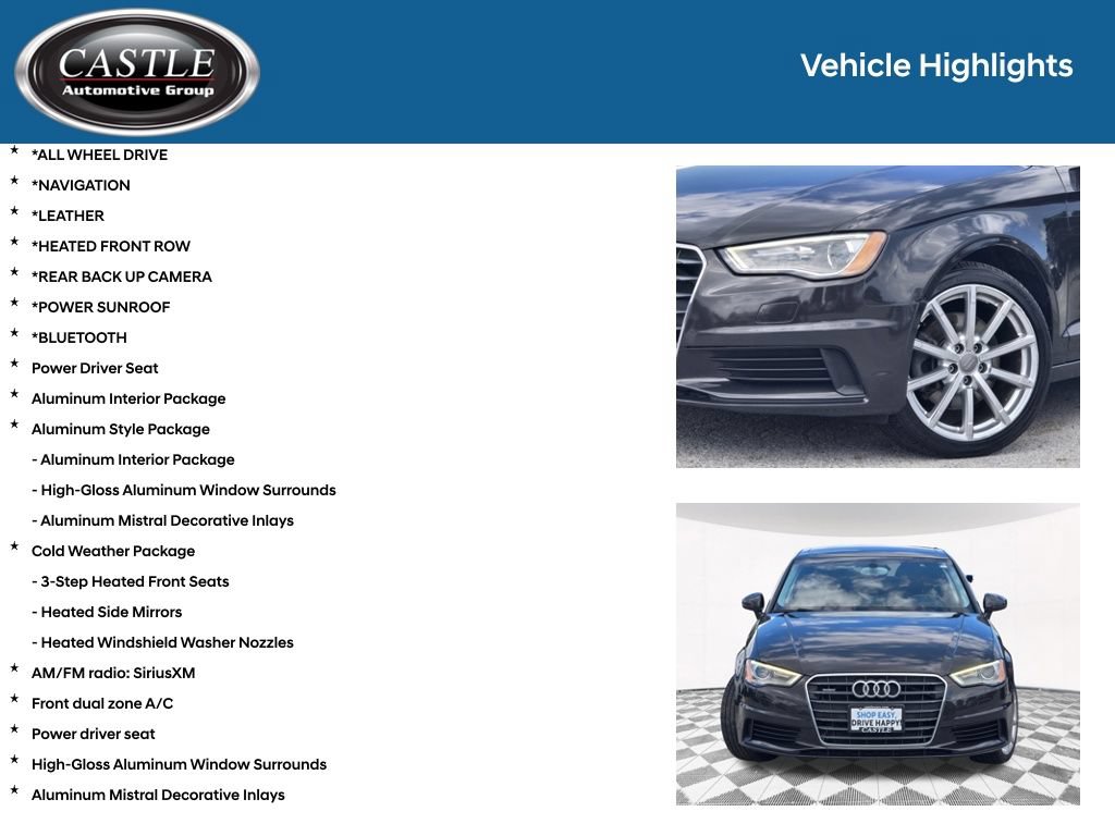 Used 2015 Audi A3 2.0T Premium w/ Cold Weather Package AWD/4WD image 3