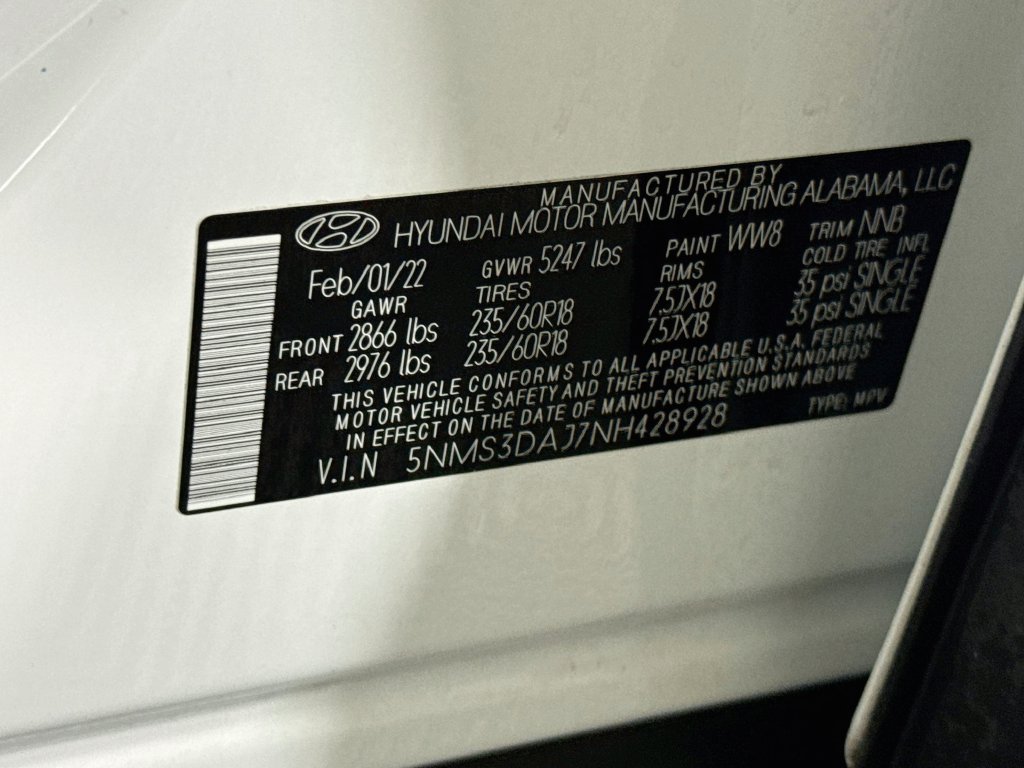 Certified 2022 Hyundai Santa Fe SEL w/ Convenience + Premium Package AWD/4WD image 38