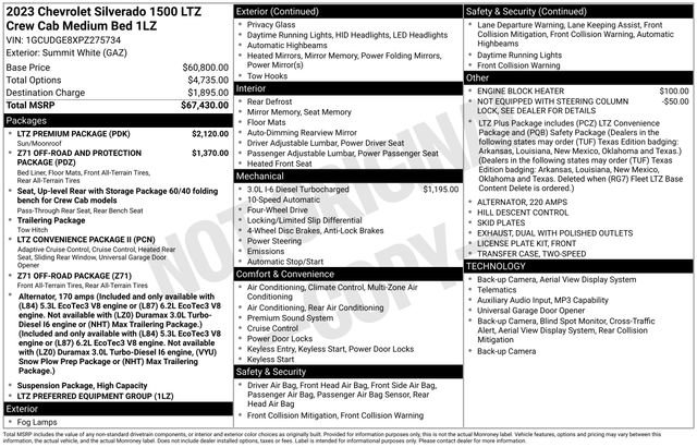 Used 2023 Chevrolet Silverado 1500 LTZ w/ LTZ Premium Package AWD/4WD image 16