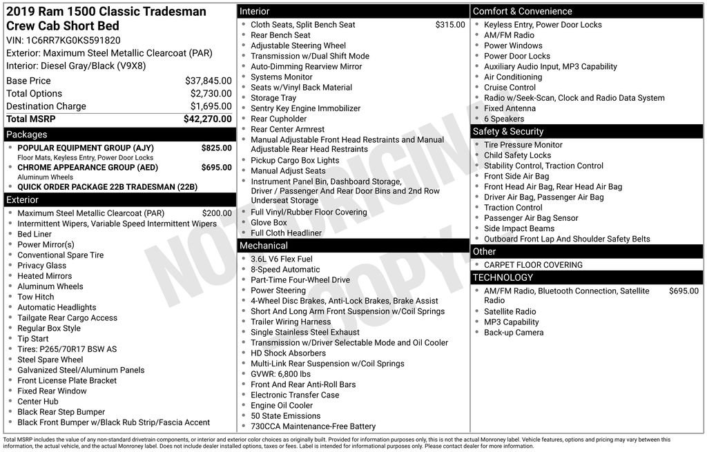 Used 2019 RAM 1500 Tradesman w/ Popular Equipment Group AWD/4WD image 6