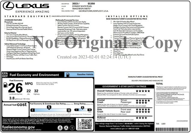 Used 2023 Lexus ES 350 w/ Premium Package FWD image 3