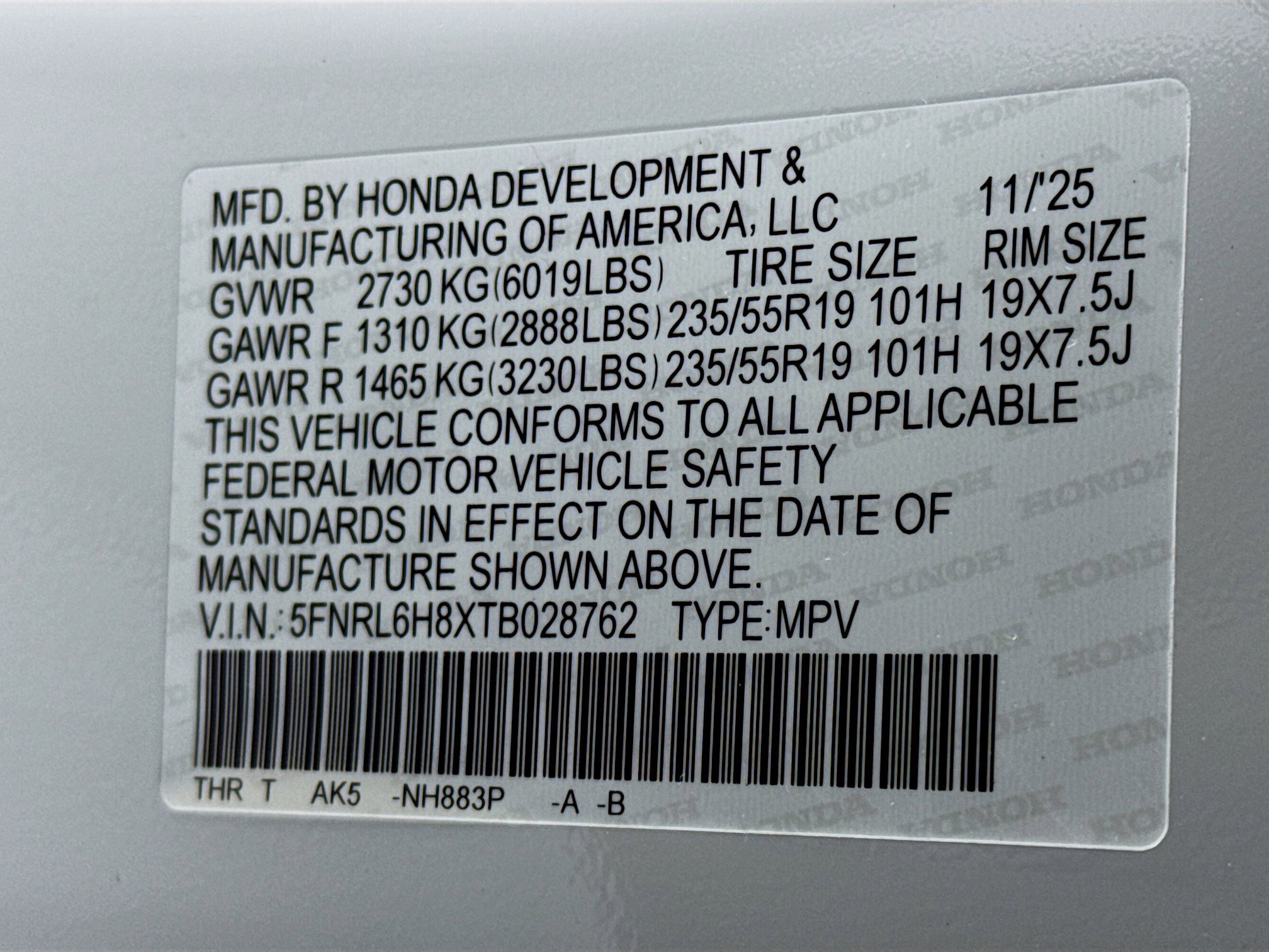 New 2026 Honda Odyssey Touring image 35