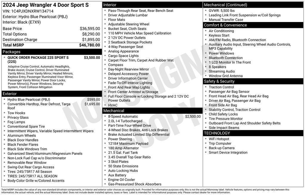 Used 2024 Jeep Wrangler Sport S AWD/4WD image 15