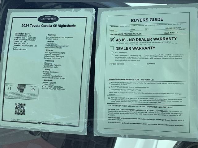 Used 2024 Toyota Corolla Sedan w/ SE Convenience Package FWD image 36