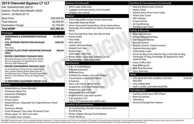 Used 2019 Chevrolet Equinox LT AWD/4WD image 2