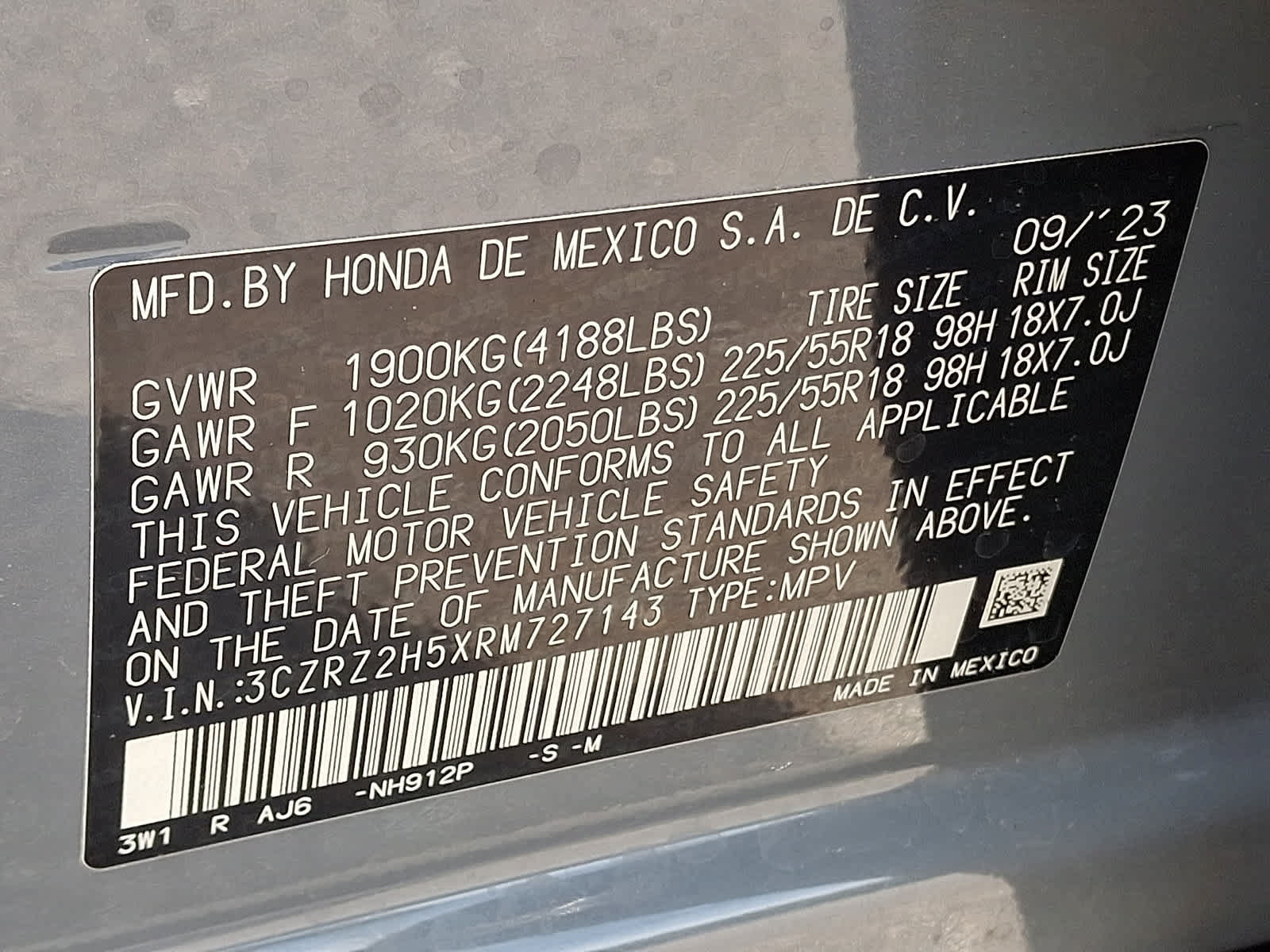 Certified 2024 Honda HR-V Sport image 28