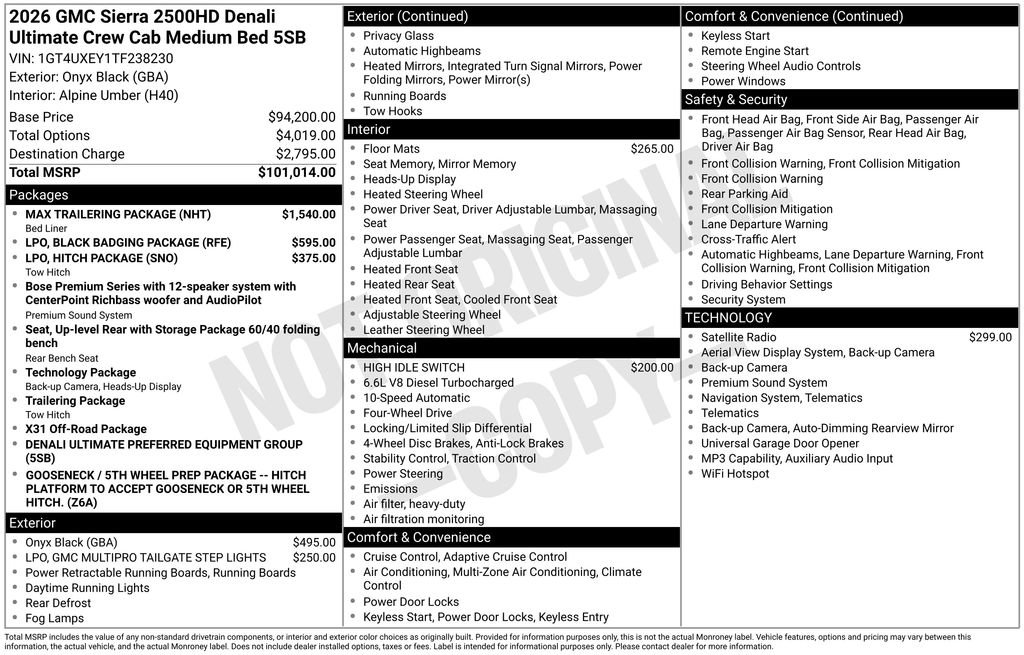 Used 2026 GMC Sierra 2500 Denali Ultimate w/ Max Trailering Package AWD/4WD image 41