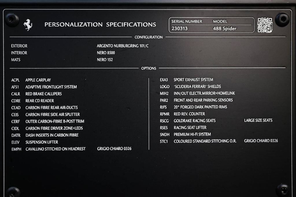 Certified 2018 Ferrari 488 Spider RWD image 48