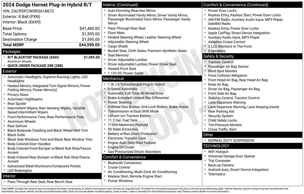 New 2024 Dodge Hornet R/T w/ R/T Blacktop Package image 15