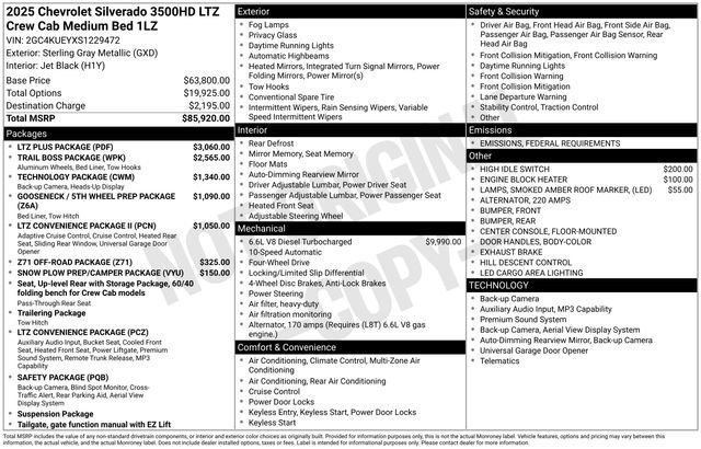 New 2025 Chevrolet Silverado 3500 LTZ w/ LTZ Plus Package image 84