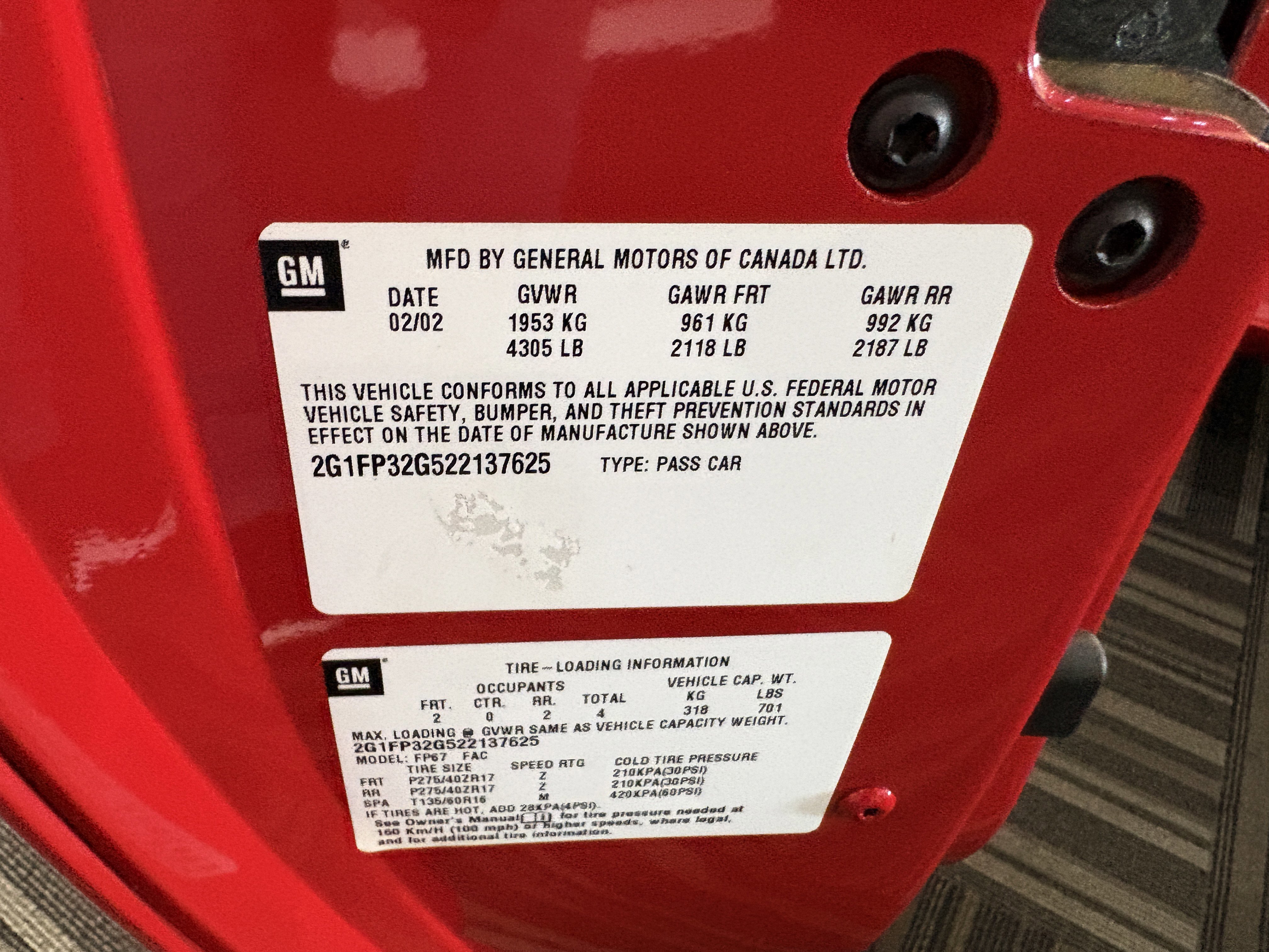 Used 2002 Chevrolet Camaro Z28 w/ SS Performance/Appearance Pkg RWD image 32