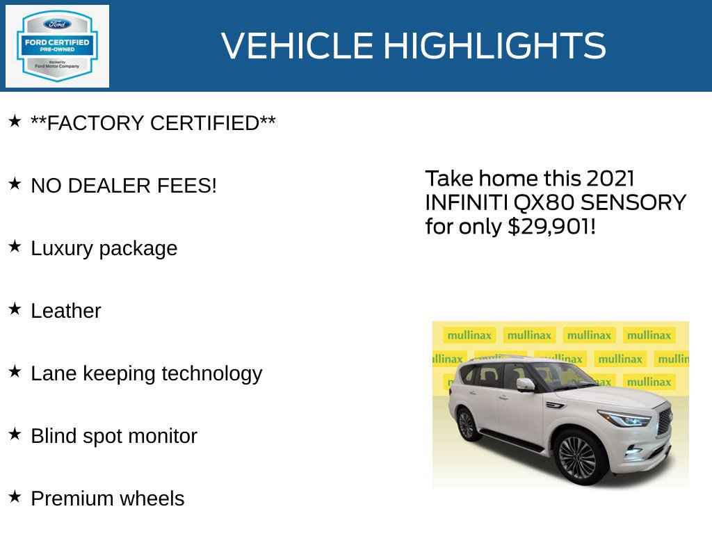 Used 2021 INFINITI QX80 Sensory w/ Cargo Package AWD/4WD image 12
