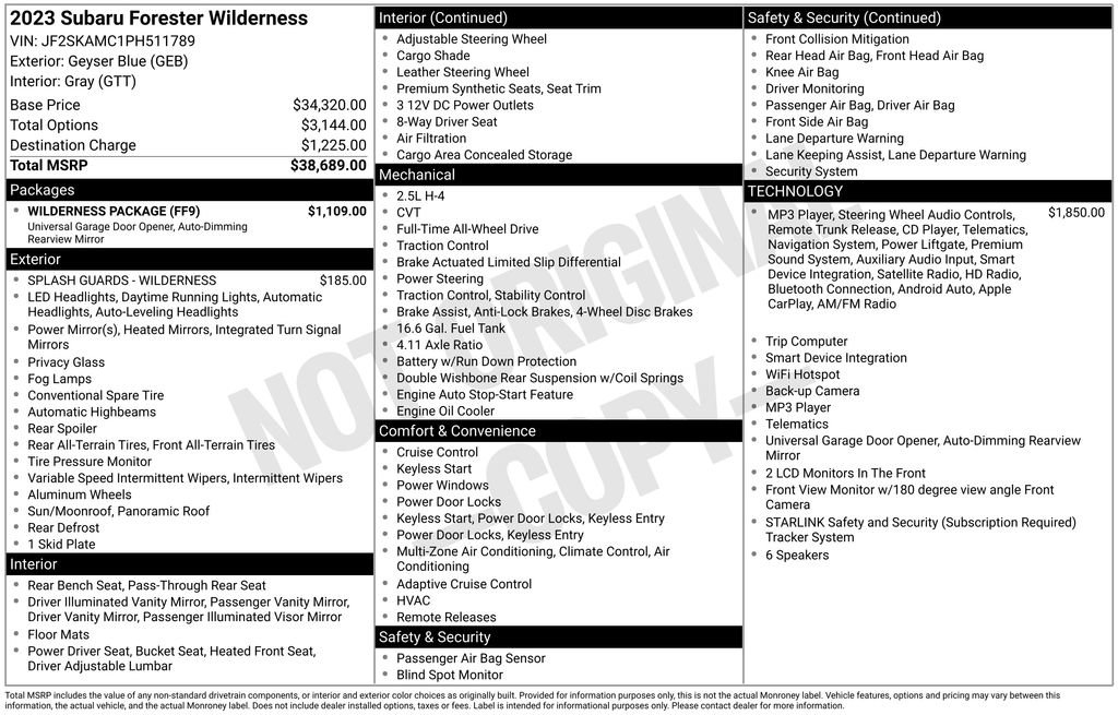 Certified 2023 Subaru Forester Wilderness w/ Wilderness Package AWD/4WD image 46