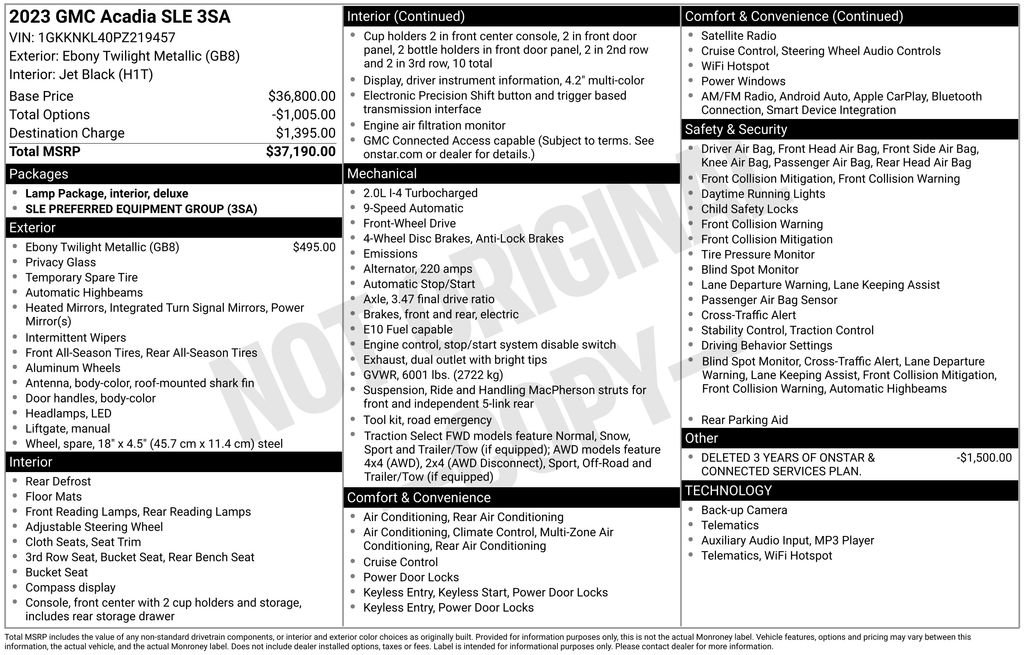 Used 2023 GMC Acadia SLE image 36