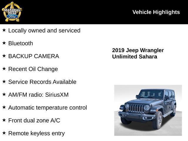 Used 2019 Jeep Wrangler Unlimited Sahara AWD/4WD image 2
