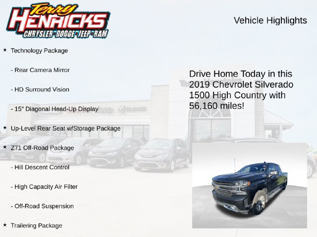 Used 2019 Chevrolet Silverado 1500 High Country w/ Technology Package AWD/4WD image 4