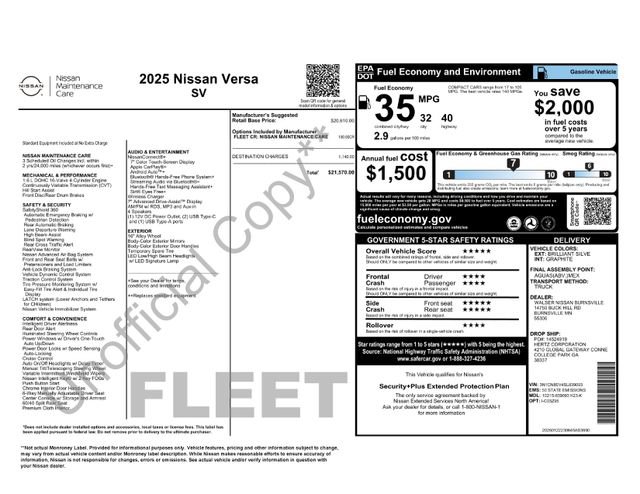 Used 2025 Nissan Versa SV FWD image 10