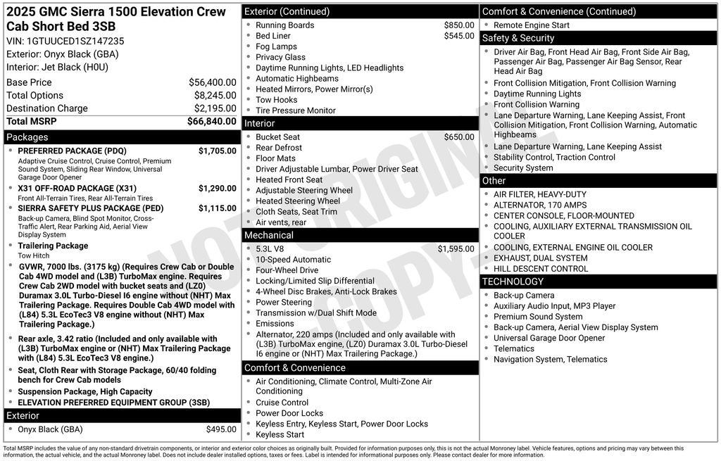 Used 2025 GMC Sierra 1500 Elevation w/ Preferred Package image 2