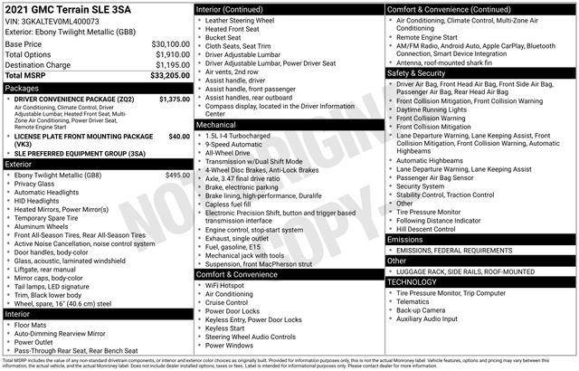 Used 2021 GMC Terrain SLE w/ Driver Convenience Package image 5