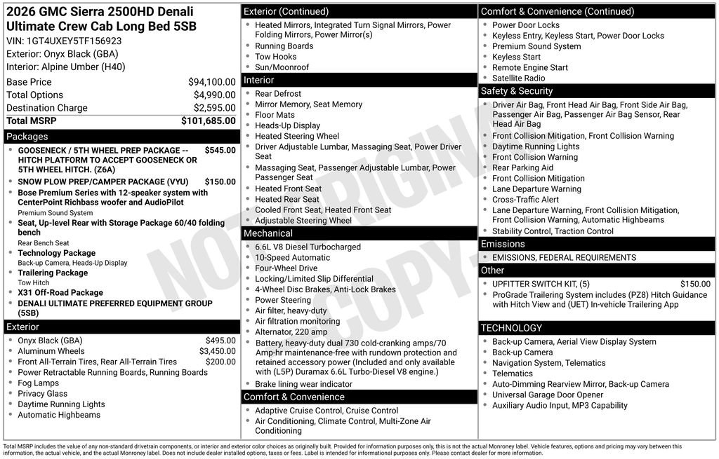 New 2026 GMC Sierra 2500 Denali Ultimate image 10