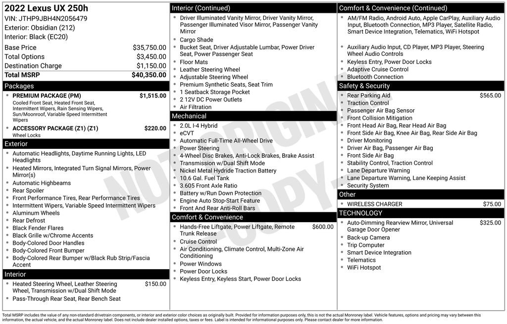 Used 2022 Lexus UX 250h w/ Premium Package image 6