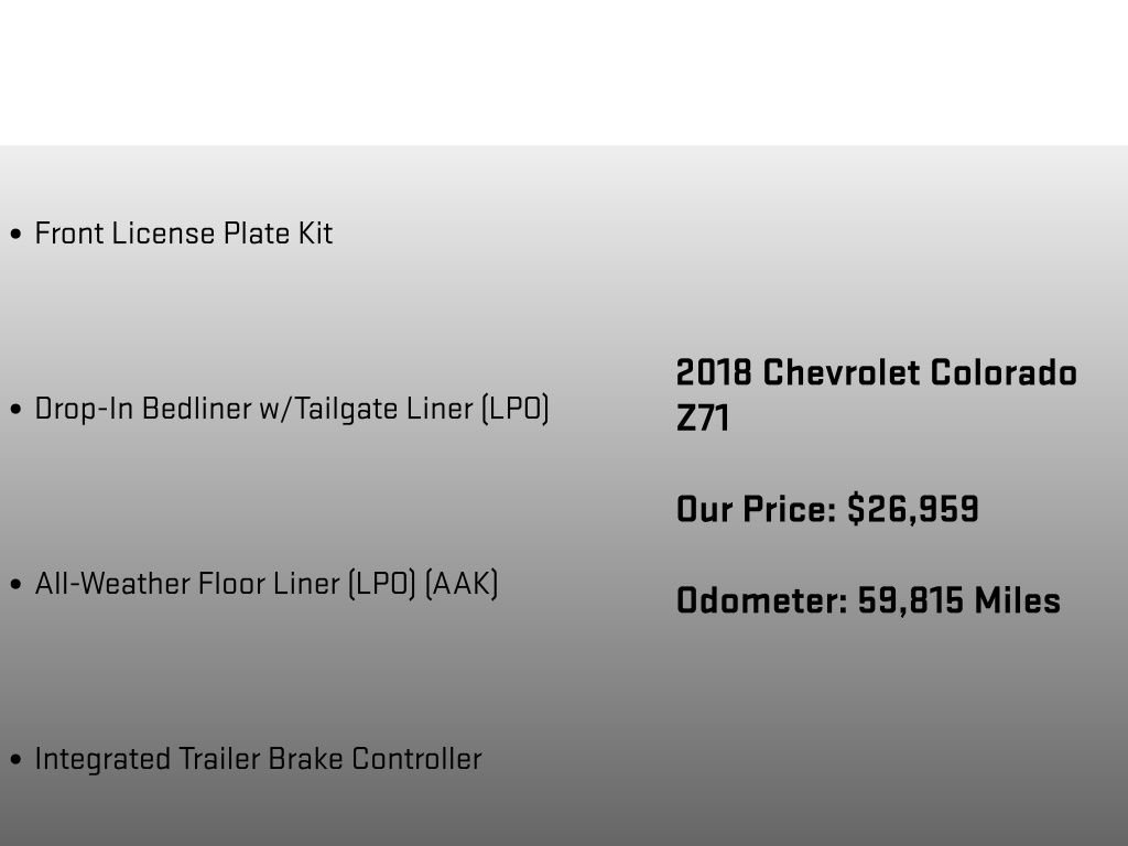 Used 2018 Chevrolet Colorado Z71 w/ LPO, Premium Interior Package AWD/4WD image 18