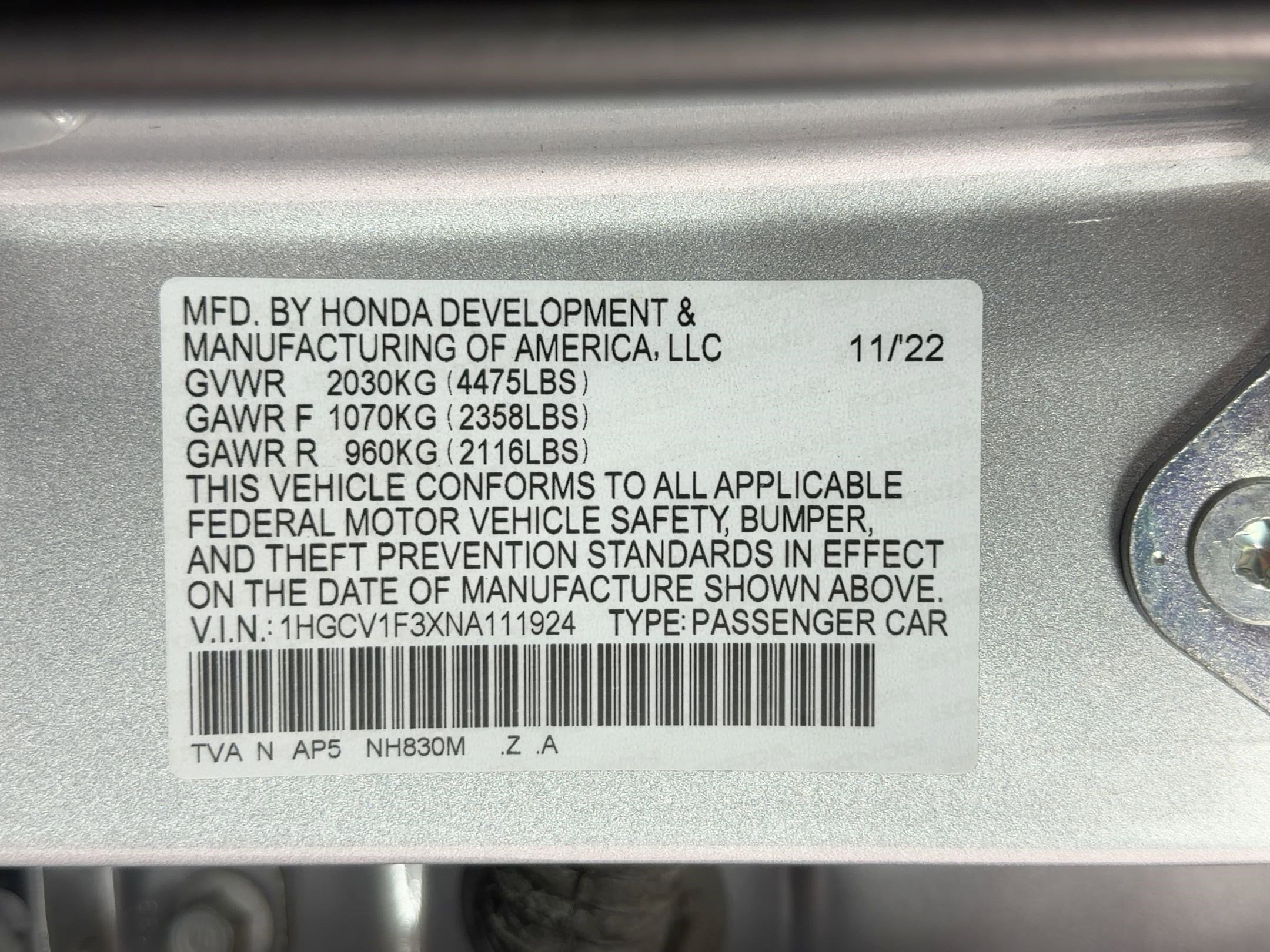 Certified 2022 Honda Accord Sport image 19