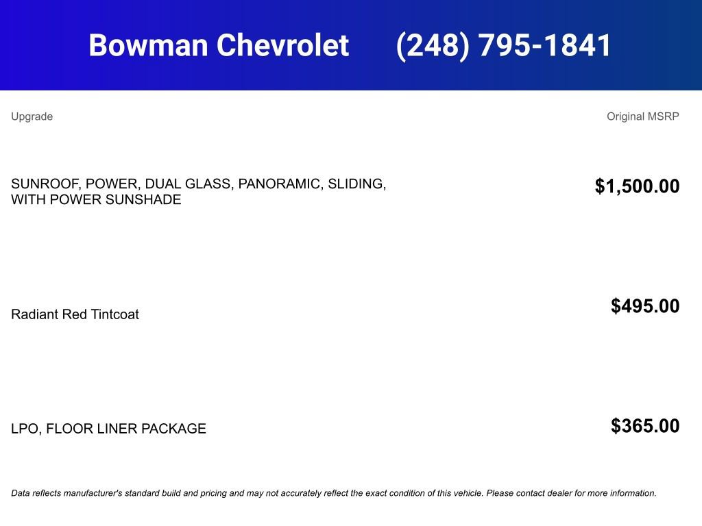 New 2025 Chevrolet Traverse RS w/ LPO, Floor Liner Package AWD/4WD image 5