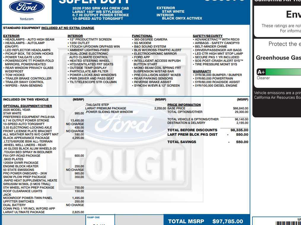 New 2026 Ford F350 Lariat w/ Black Appearance Package image 2