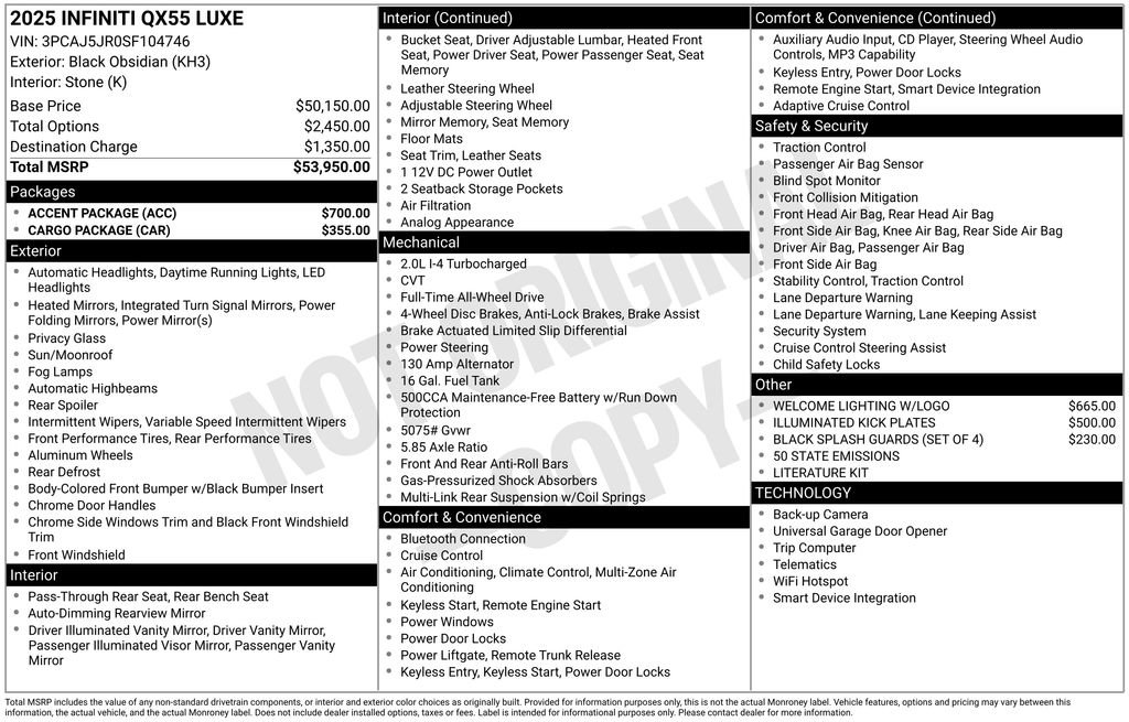 Used 2025 INFINITI QX55 Luxe w/ Accent Package image 36