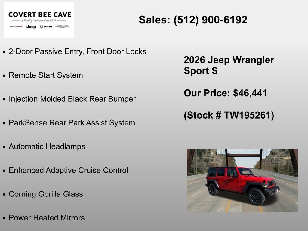New 2026 Jeep Wrangler Unlimited Sport AWD/4WD image 30