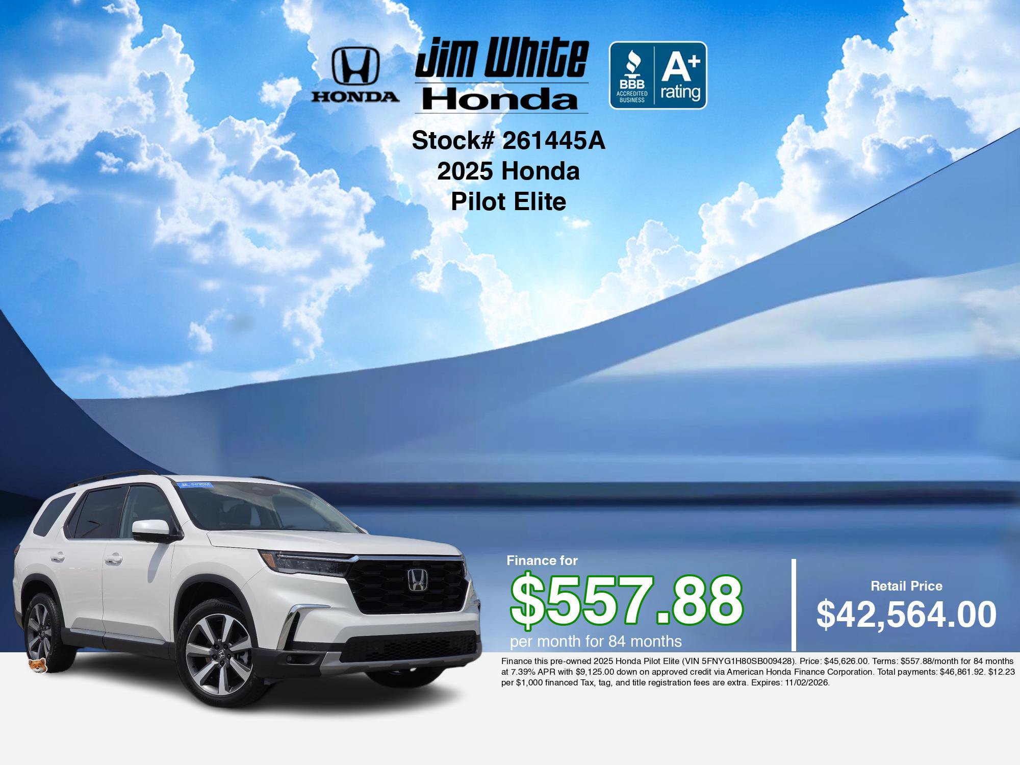 Certified 2025 Honda Pilot Elite image 5
