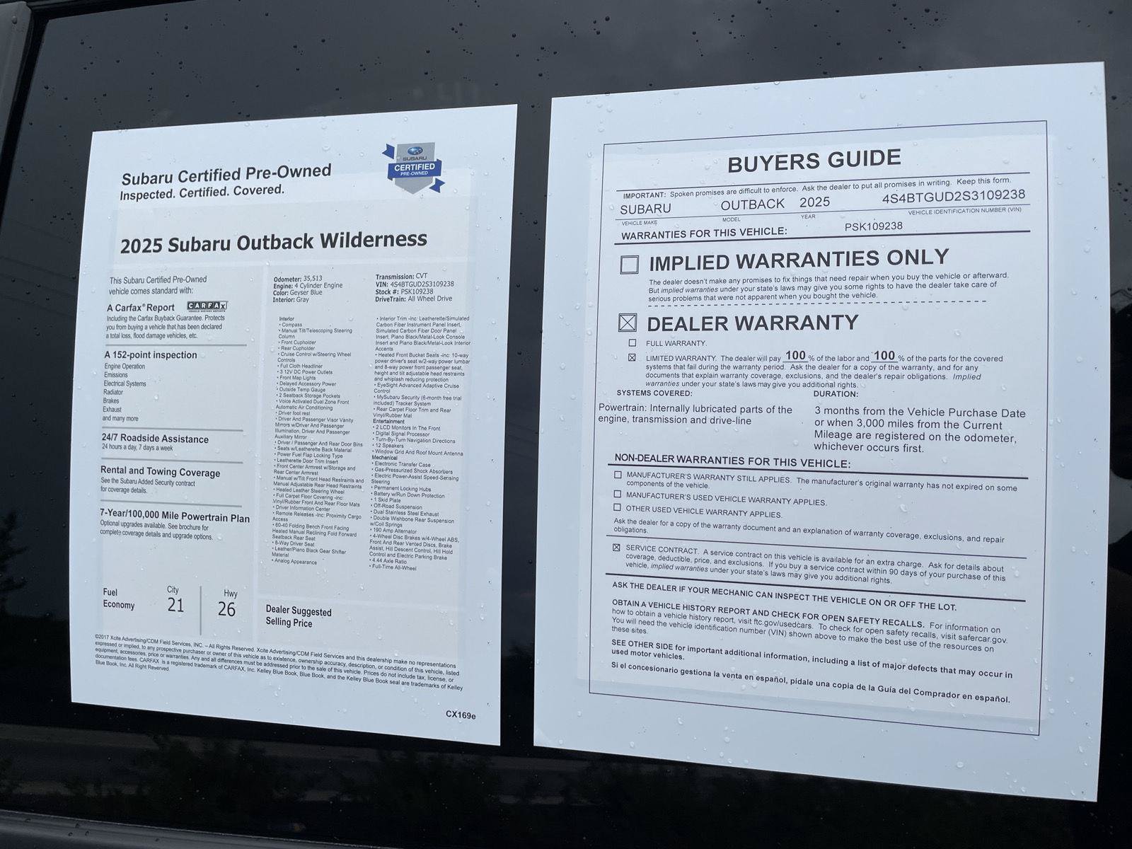 Certified 2025 Subaru Outback Wilderness AWD/4WD image 22