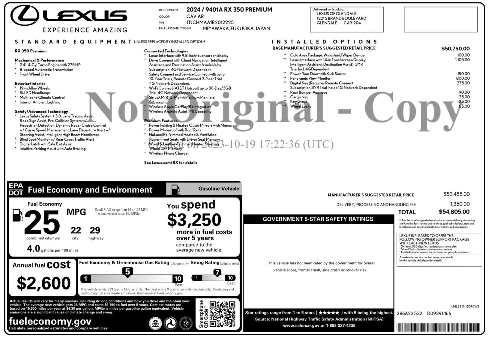 Used 2024 Lexus RX 350 Premium w/ Cold Area Package FWD image 56