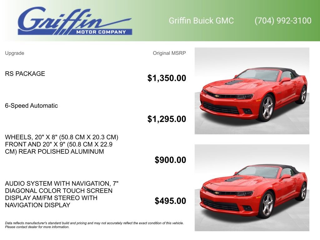 Certified 2015 Chevrolet Camaro SS w/ RS Package RWD image 6