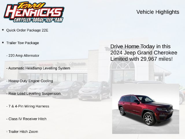 Used 2024 Jeep Grand Cherokee Limited w/ Trailer Tow Package AWD/4WD image 4