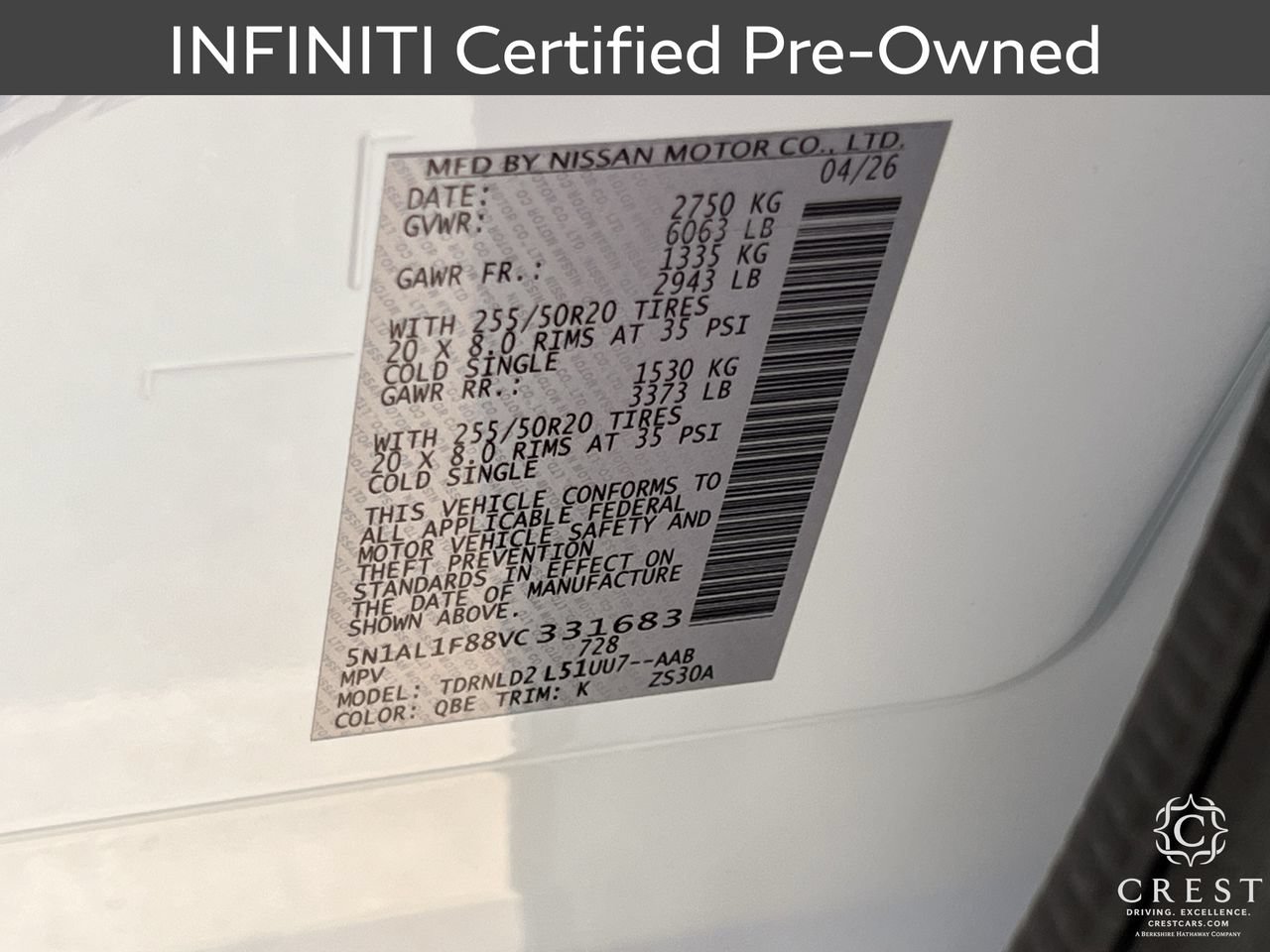 Certified 2027 INFINITI QX60 Luxe w/ Cargo Package AWD/4WD image 32