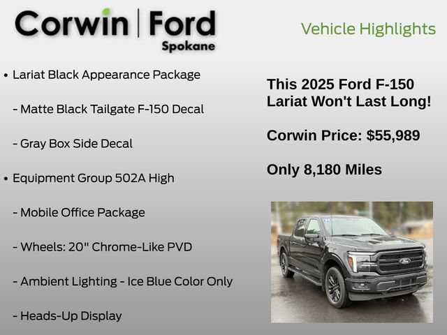 Used 2025 Ford F150 Lariat w/ Equipment Group 502A High AWD/4WD image 13