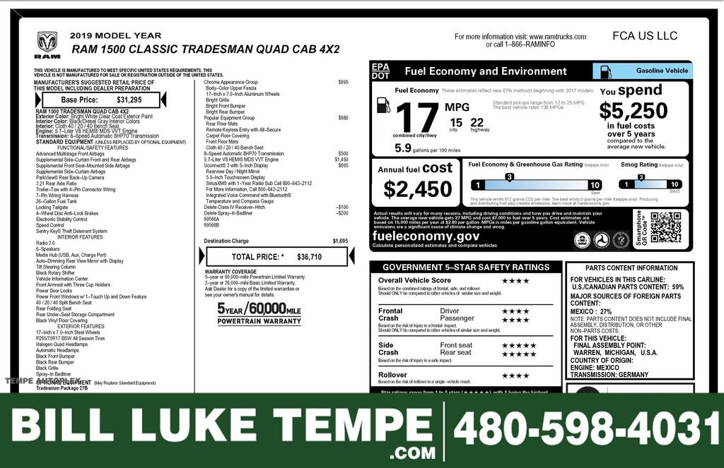 Used 2019 RAM 1500 Tradesman w/ Popular Equipment Group