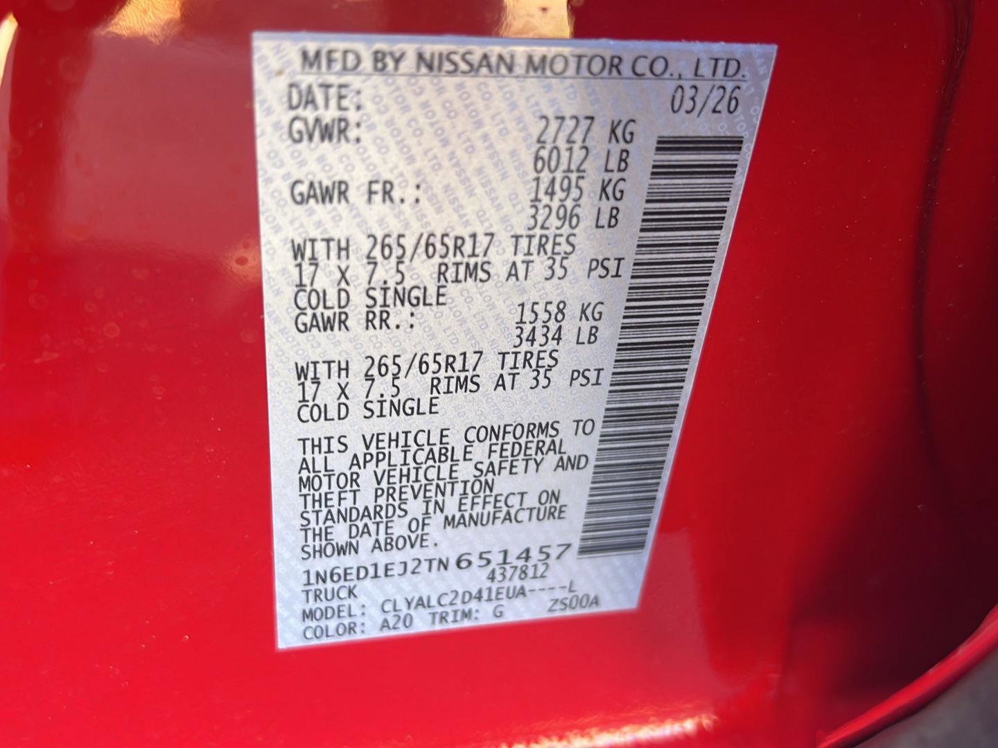 New 2026 Nissan Frontier SV w/ SV Convenience Package RWD image 35
