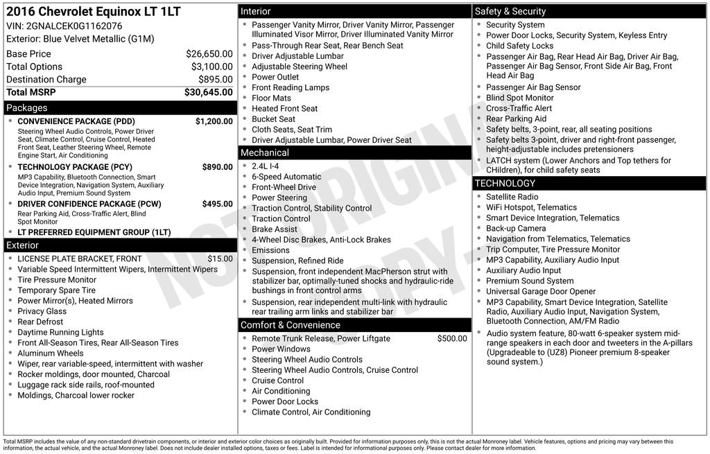 Used 2016 Chevrolet Equinox LT w/ Convenience Package FWD image 5