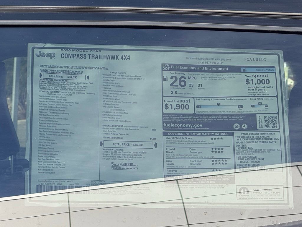 New 2026 Jeep Compass Trailhawk image 29